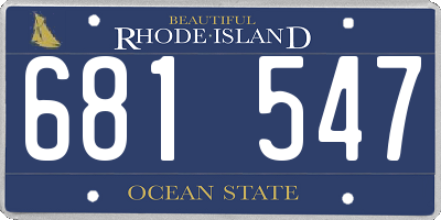 RI license plate 681547