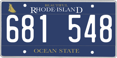 RI license plate 681548