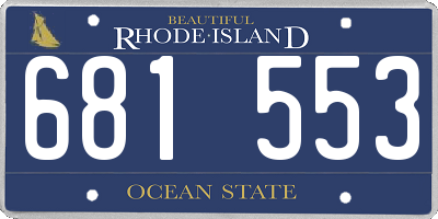 RI license plate 681553