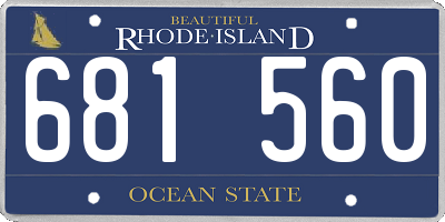 RI license plate 681560