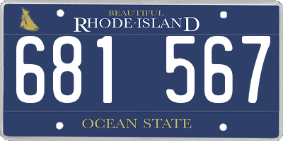 RI license plate 681567