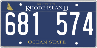 RI license plate 681574