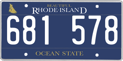 RI license plate 681578