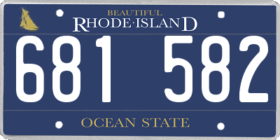 RI license plate 681582