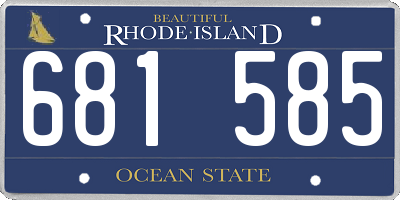 RI license plate 681585