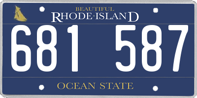 RI license plate 681587