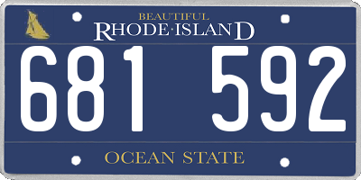 RI license plate 681592
