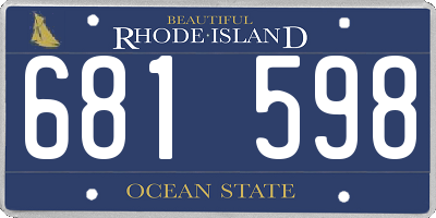 RI license plate 681598