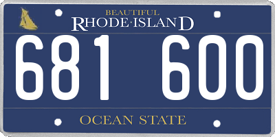 RI license plate 681600