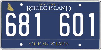 RI license plate 681601