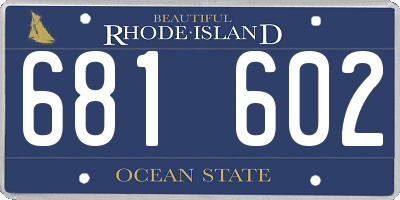 RI license plate 681602