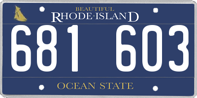 RI license plate 681603
