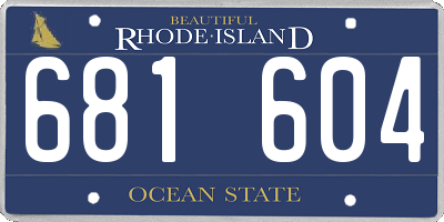 RI license plate 681604