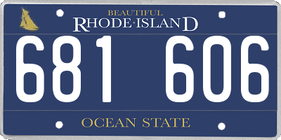 RI license plate 681606