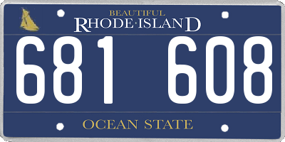 RI license plate 681608