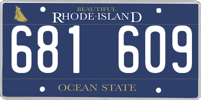 RI license plate 681609