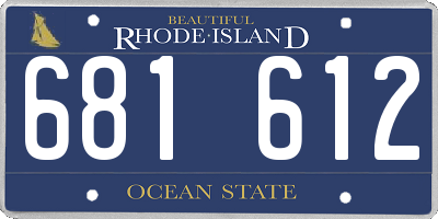 RI license plate 681612