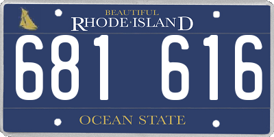 RI license plate 681616