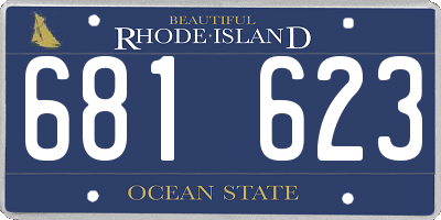 RI license plate 681623