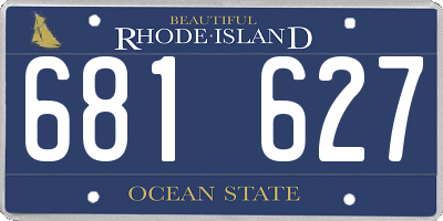 RI license plate 681627