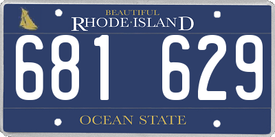 RI license plate 681629