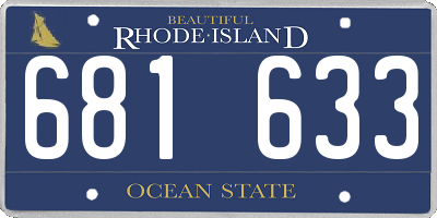 RI license plate 681633