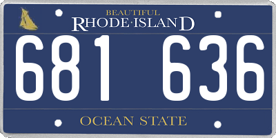 RI license plate 681636