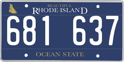 RI license plate 681637
