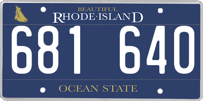 RI license plate 681640