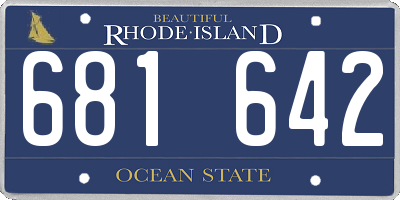 RI license plate 681642