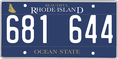 RI license plate 681644