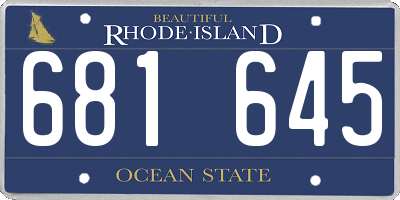 RI license plate 681645