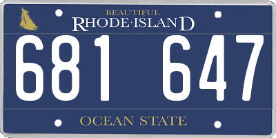 RI license plate 681647