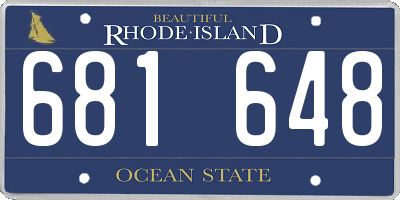 RI license plate 681648