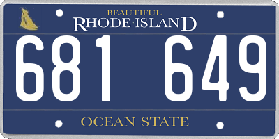 RI license plate 681649