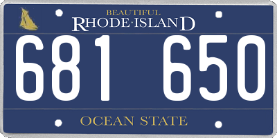 RI license plate 681650