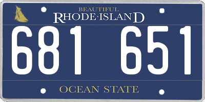RI license plate 681651