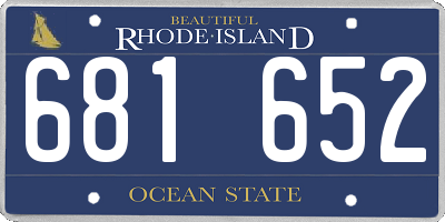 RI license plate 681652