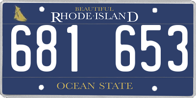 RI license plate 681653