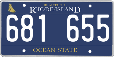 RI license plate 681655