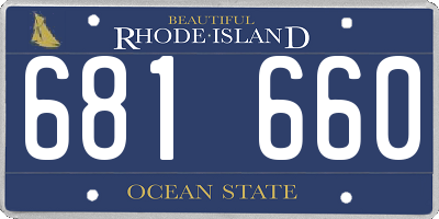 RI license plate 681660
