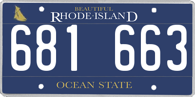 RI license plate 681663