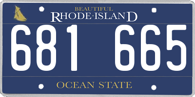 RI license plate 681665