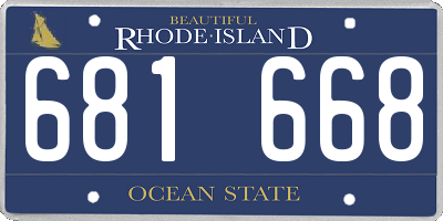 RI license plate 681668