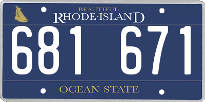 RI license plate 681671
