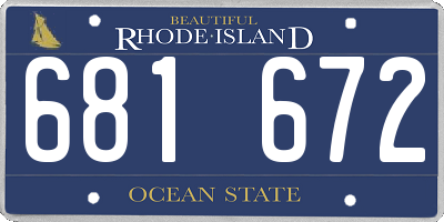 RI license plate 681672
