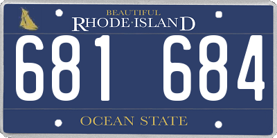 RI license plate 681684