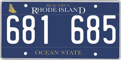 RI license plate 681685