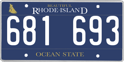 RI license plate 681693