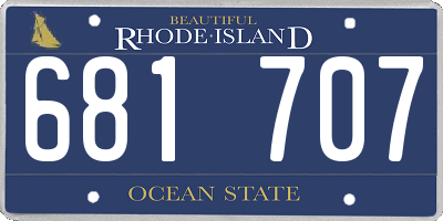 RI license plate 681707